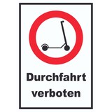thumbnail of E- Scooter Durchfahrt verboten Schild Elektro -Tretroller Roller A6 (105x148mm)