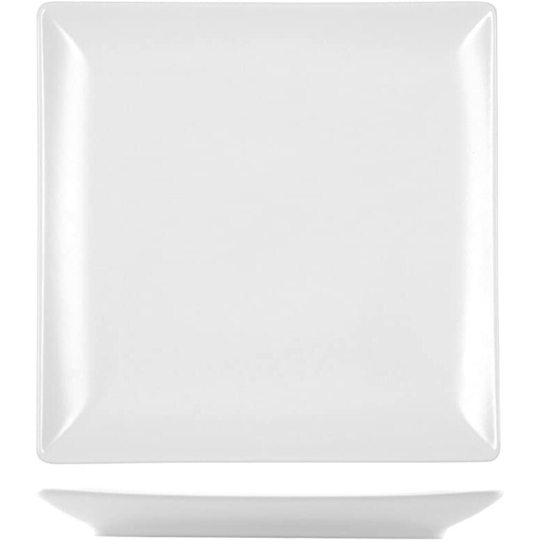 H&H Set 6 Piatti Frutta Boston Bianco Stoneware, Bianco, Cm 18x18