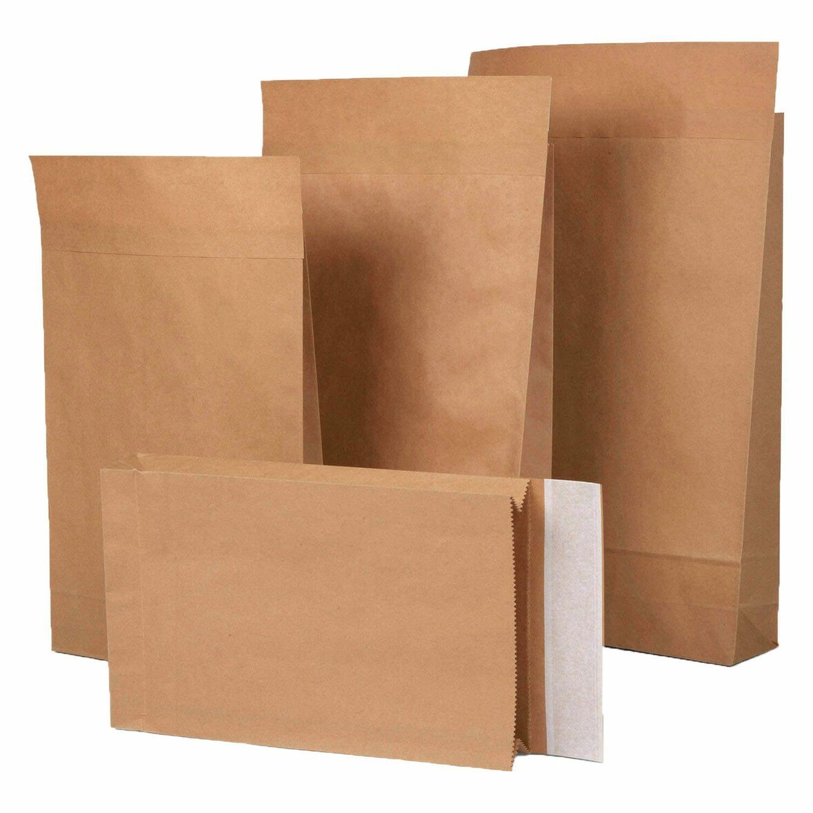 25x Musterfaltenbeutel mit SK-Klappe aus Kraftpapier 120 g/m2 300x80x430 + 50 mm