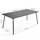 thumbnail of Rechthoekige witte metalen tuintafel - Oviala