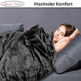 thumbnail of Kuscheldecke Schwarz 220x240 cm Wolldecke Fleece extra weiche Wohndecke Sofa