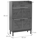 thumbnail of Schuhkipper HWC-P45, Schuhregal Schuhschrank, 2 Kippfächer Ablage Schublade MDF 95x60x24cm ~ braun