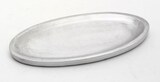thumbnail of Kerzenteller oval 16 x 7 cm Aluminium Silber matt für Ovalkerzen, Ellipsen, Hochzeitskerzen