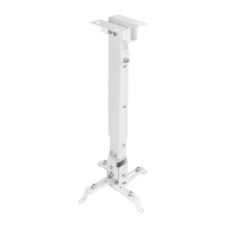 Tooq Soporte Universal de Techo para Proyector - Inclinable y Giratorio - Peso Max 20Kg - Color Blanco PJ2012T-W