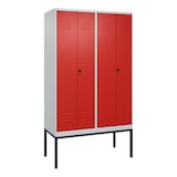 thumbnail of C+P Doppel-Spind Classic PLUS, Gestell, 4 Abteile, HxBxT 212x120x50cm, Sicherheitsdrehriegel, Hellgrau/Rot von PROREGAL