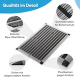 thumbnail of Fußmatte außen 40x60 cm mit silbernem Aluminium Rand für Innen- und Außenbereich, Aluminium Schuhabstreifer mit Polypropylen-Fasern
