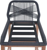 thumbnail of 2er-Set Rope-Barhocker | HxBxT 101x45x50 cm | Sitzhöhe 76cm | Anthrazit | Kissen Taupe | Outdoor Sitzpolster Seilgeflecht Metall Holz-Optik