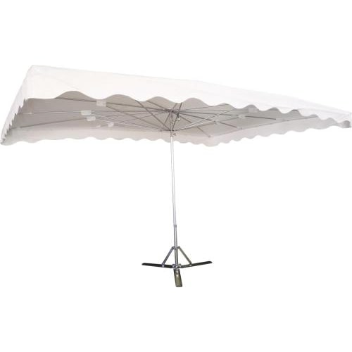 Parasol forain 400x300 avec système télescopique Blanc cassé (naturel)