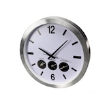 thumbnail of Horloge mondiale analogique avec 3 fuseaux horaires, modèle mural avec changement automatique heure d'été/heure d'hiver, piles non incluses