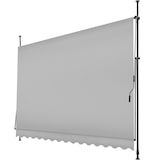 thumbnail of Klemmmarkise mit Handkurbel, höhenverstellbar - 350 x 180 cm, hellgrau