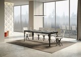 thumbnail of Ausziehbarer Tisch 90x130/390 cm Paxon Cemento Anthrazit Gestell