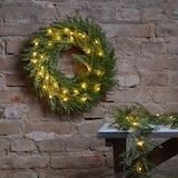 thumbnail of LED Tannenkranz Thuja Türkranz beleuchtet Weihnachtskranz Timer für Außen 45cm