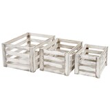 thumbnail of 3er Set Holzkiste HWC-C56, Weinkiste Dekokiste Aufbewahrungskiste Obstkiste, Shabby-Look Vintage ~ weiß, shabby