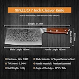 thumbnail of XinZuo - Damast-Hackbeil (chinesisches Kochmesser) - B13R Yu series