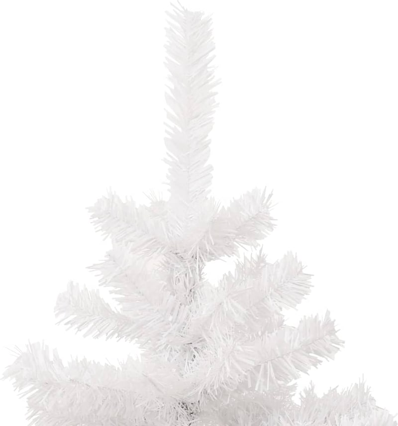 Ein weißer Weihnachtsbaum aus Kunststoff.