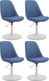 thumbnail of 4er Set Esszimmerstühle Maverick Stoff blau/weiß