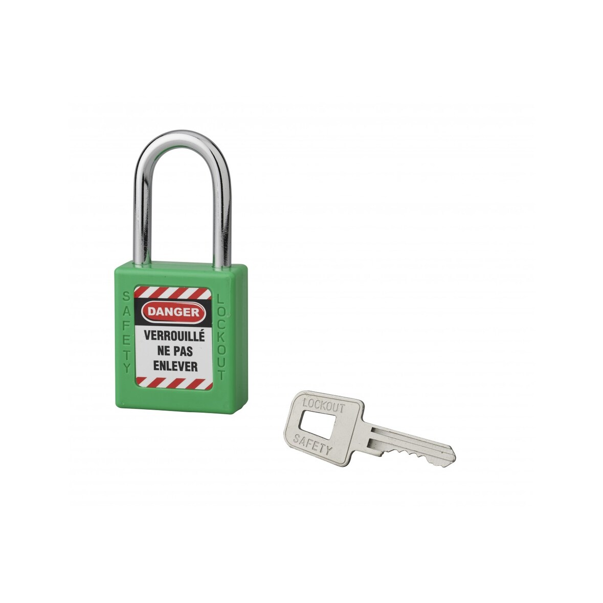 Cadenas de consignation LOTO Lockout Tagout 40 mm anse acier Ø 6 x 38 mm vert