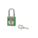thumbnail of Cadenas de consignation LOTO Lockout Tagout 40 mm anse acier Ø 6 x 38 mm vert