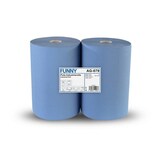 thumbnail of Industriepapierrollen FUNNY - Putzpapier - blau - 37,5 cm breit - 2 Rollen