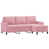 thumbnail of vidaXL 3-Sitzer-Sofa mit Hocker Rosa 180 cm Samt