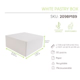 thumbnail of ECOLOMIQUE - 50 Pcs - Boîte pâtissière carton blanche 18 x 18 x 8 cm - ECO209BP189