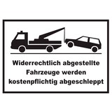 thumbnail of Widerrechtlich abgestellte Fahrzeuge Schild A4 (210x297mm)