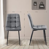 thumbnail of Set van 4 eetkamerstoelen Antibes Velvet donkergrijs