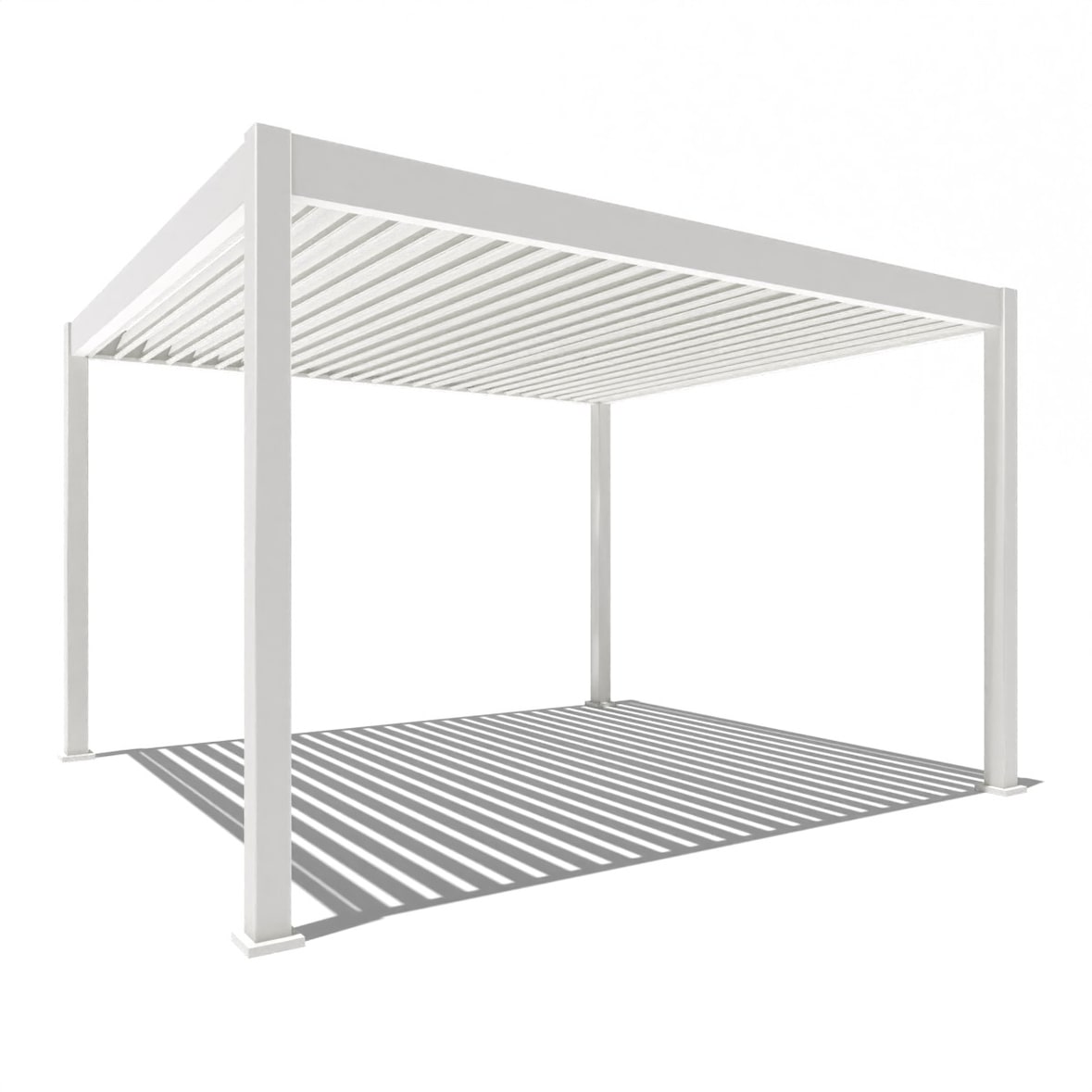 Weide E-Deluxe elektrische Pergola Voll-Aluminium 3,6x4m mit Lamellendach weißㅤ