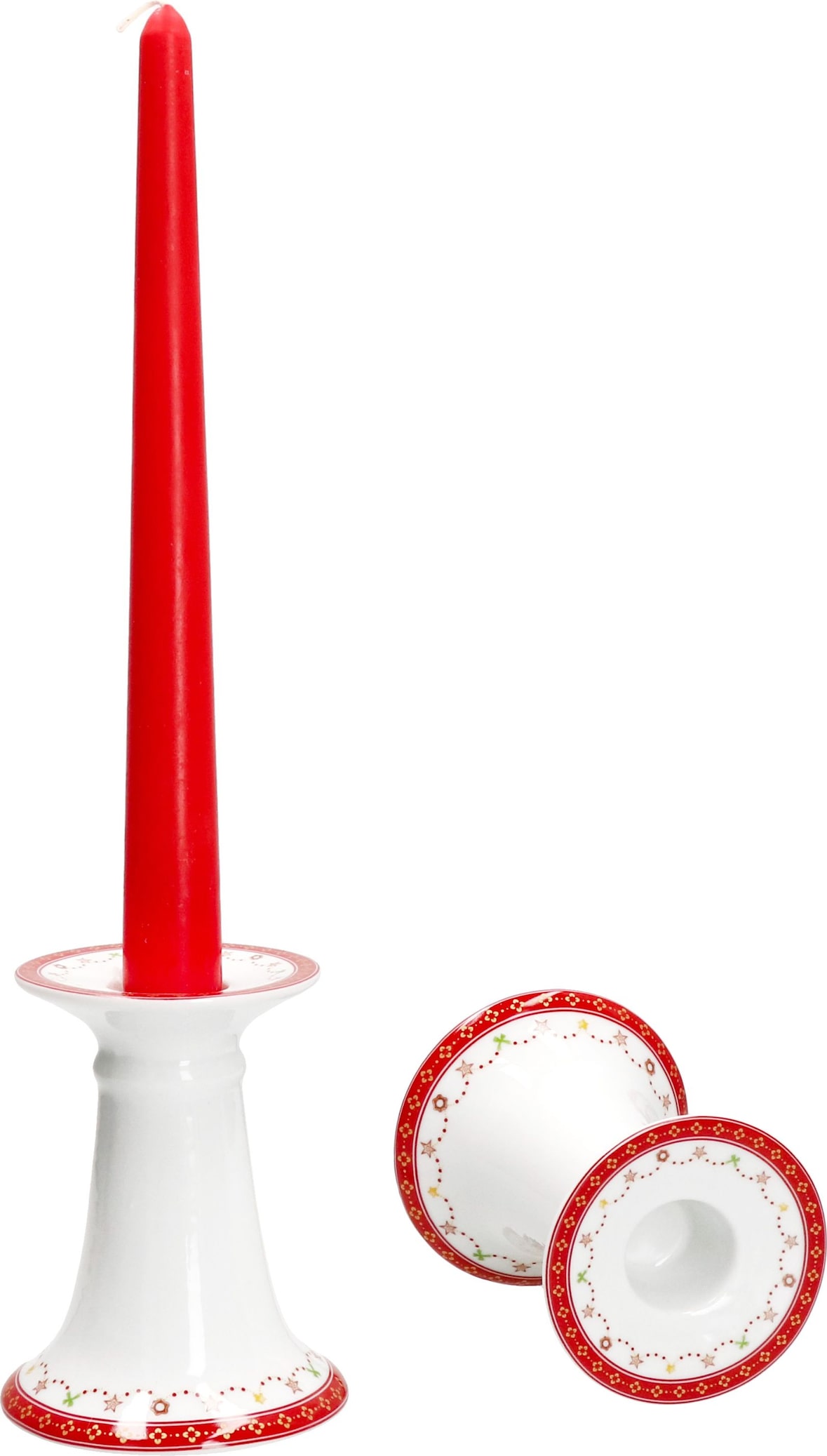 2er Set Weihnachtstraum Kerzenständer Höhe 10,7 cm aus Porzellan