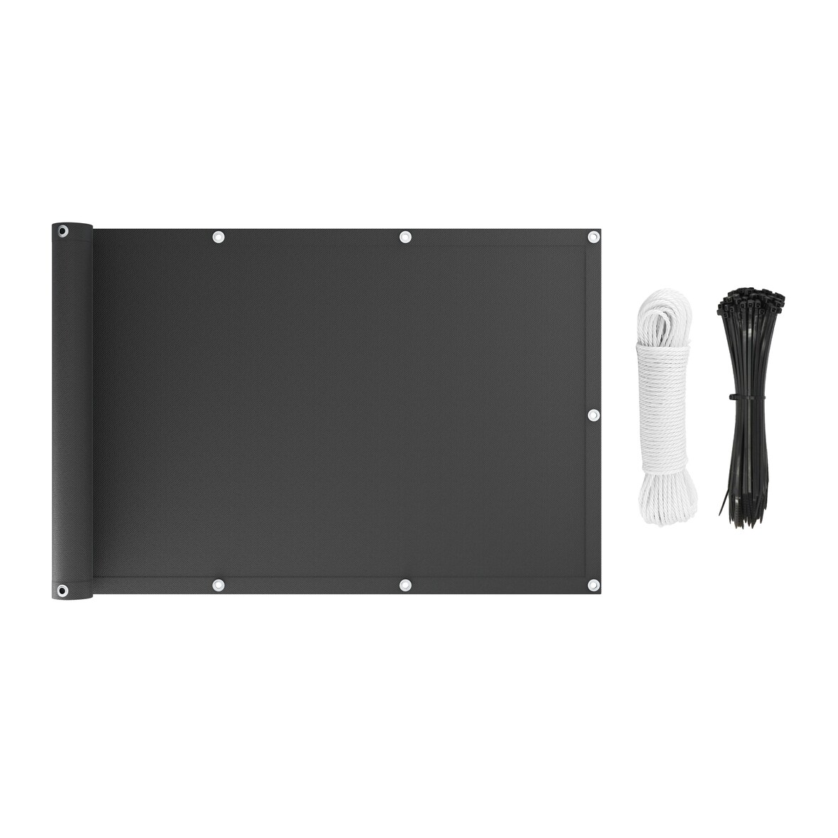 Premium Balkonsichtschutz Überlänge Sonnenschutz Balkonverkleidung (110x200 cm Weiss)