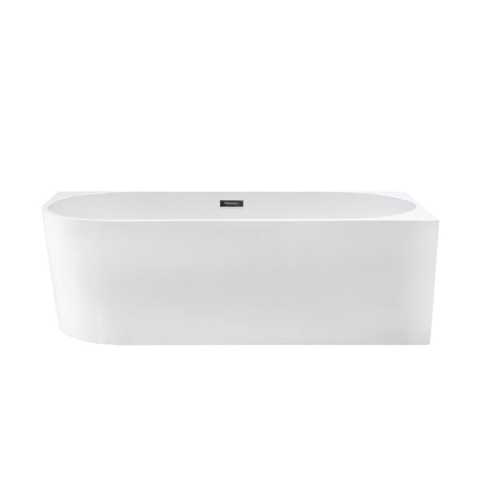 Aloni Halb-Freistehende Badewanne Eckwanne 180x80 Rechts Rundeck Acryl Weiß