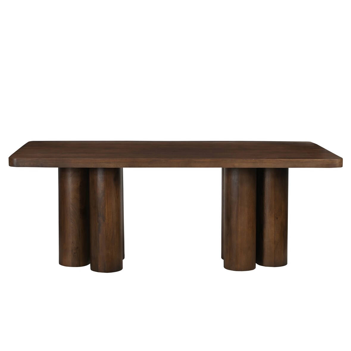 SIT Möbel eettafel 200 x 100 cm | cilindervormige poten | massief mangohout, bruin | B 200 x D 100 x H 76 cm