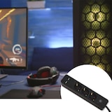 thumbnail of WellHome - Regleta de 3 vías color negro con protección para niños, con interruptor ENCENDIDO/APAGADO , cable 140CM