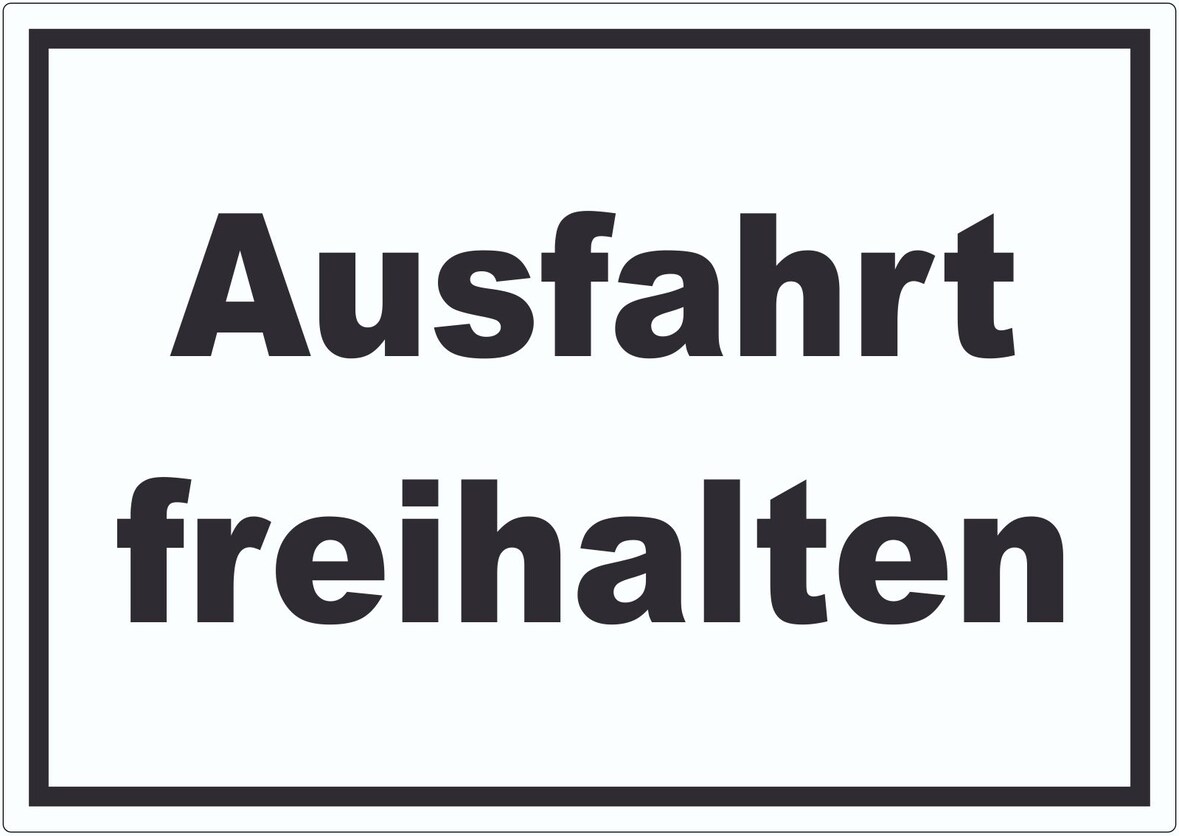 Ausfahrt freihalten Schild schwarz-weiß A6 (105x148mm)