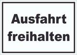 thumbnail of Ausfahrt freihalten Schild schwarz-weiß A6 (105x148mm)