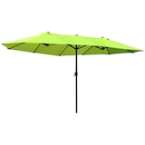 thumbnail of Doppel-Sonnenschirm Stahl Grün 460x270x240 cm mit Handkurbel, 12 Metallstreben, großer Schattenspender für Garten und Terrasse