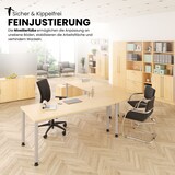 thumbnail of bümö höhenverstellbarer Schreibtisch H-Serie 180x100 cm in weiß, Gestell in Silber - großer PC Tisch für's Büro manuell höhenverstellbar,