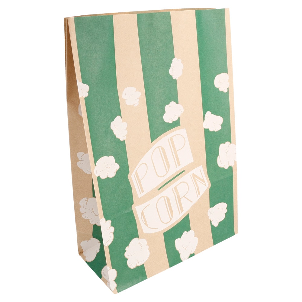 Bolsas Sos Pop Corn 'Stripes' 5 L-170 Oz 70 G/M2 20+9X29,5 Cm Natural Perg. Antigrasas (500 unidades)