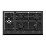 thumbnail of Wiggo WH-G935GR(B) - Inbouw Gaskookplaat met Wok - 90cm - Zwart Floatglas