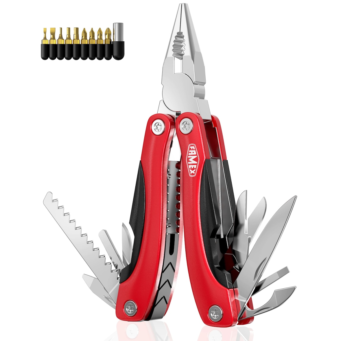 FAMEX 14006 Multi-Tool - mit Schraub-Bits und tragbarer Tasche