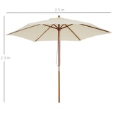 thumbnail of Outsunny Ombrellone da Giardino, Terrazza in Legno Poliestere 2.5x2.3m
