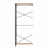 thumbnail of Möbilia Regal-Set | 3 breite Regale, 1 schmales Regal, 6 Schubladen | MDF mit Akazie-Dekor, Gestell Metall | natur-schwarz | 12020072 | Serie REGAL