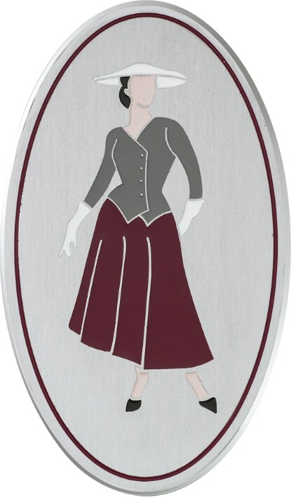 CombiCraft Toilettenschild "Damen"  aus Aluminium im Stil der 1920er Jahre, 80 x 120 mm