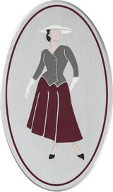 thumbnail of CombiCraft Toilettenschild "Damen"  aus Aluminium im Stil der 1920er Jahre, 80 x 120 mm