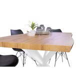 thumbnail of Esstisch Baumkante Holz-Optik Wildeiche 120 x 80 Spider-Gestell weiß JOSY