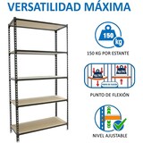 thumbnail of SimonRack Scaffali Metallo Garage 1800x900x400 mm, 5 Niveaux, Ripiani in Legno, 150 kg per Ripiano, Antrazite/Legno – Maderclick