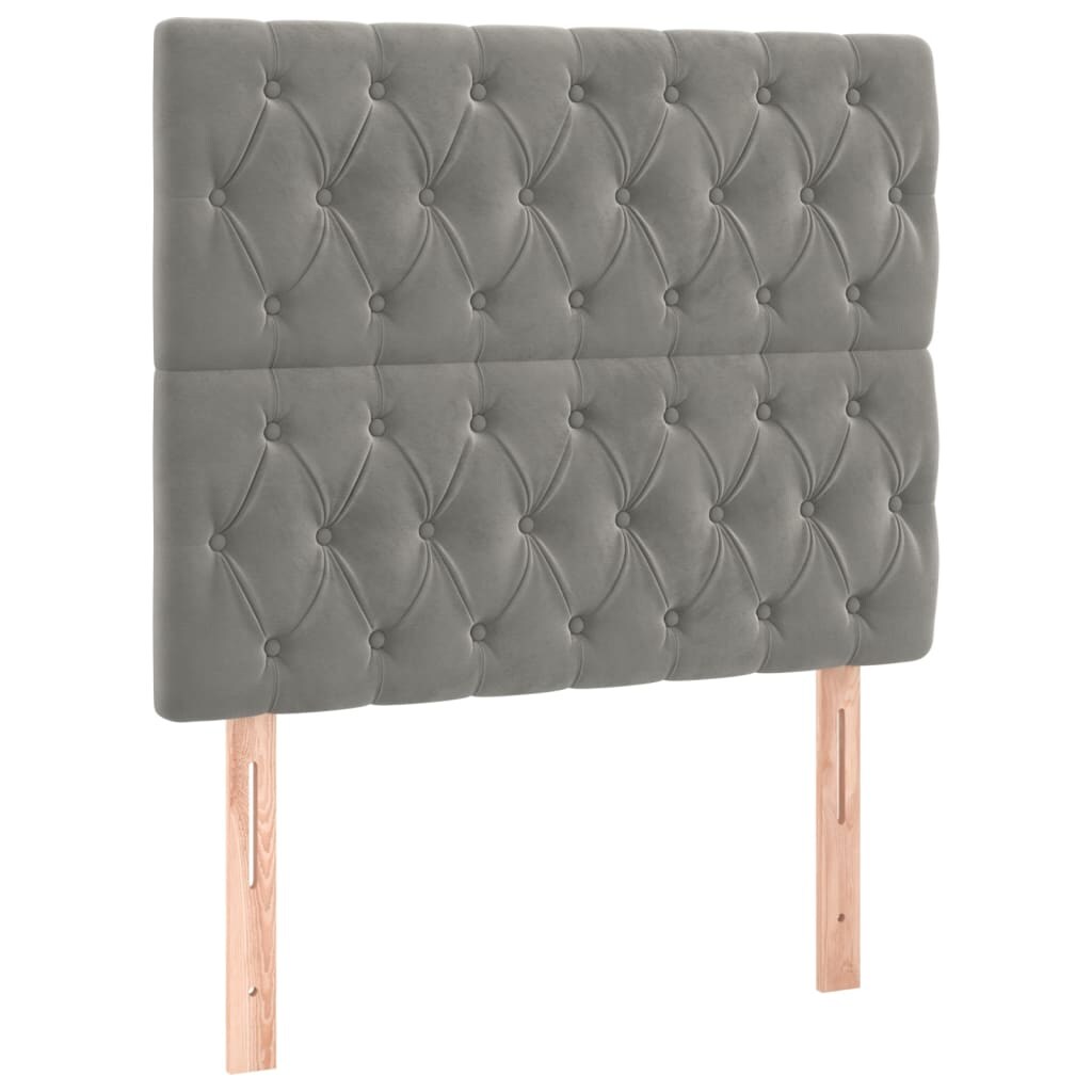 vidaXL Kopfteil Hellgrau 100x7x118/128 cm Samt