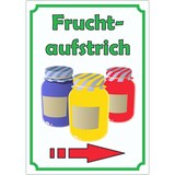 thumbnail of Fruchtaufstrich Marmelade Aufkleber Hochkant mit Pfeil rechts A1 (594x841mm)