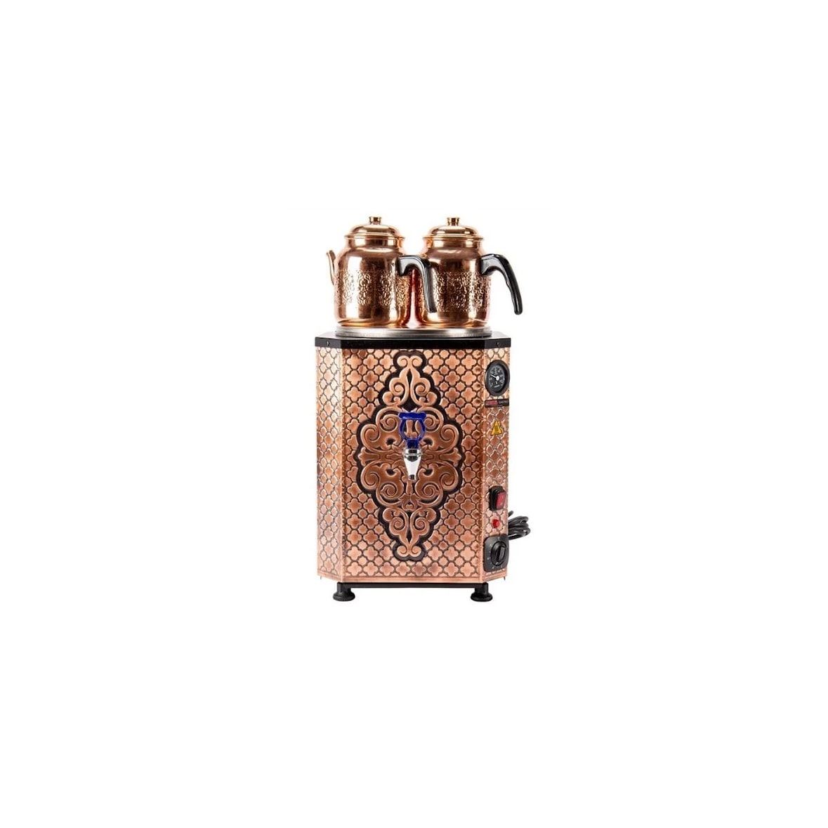 Kupfer Teekocher 10 Liter – Antik-Kupfer – 2 Teekanne - mit automatischem Schwimmersystem & Teekanne