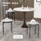 thumbnail of Esszimmerhocker 4er Set stapelbar Dark Grau 42x42x46 cm gepolsterter Sitz in Samtoptik mit Stahlgestell und Bodenschonern für Küche
